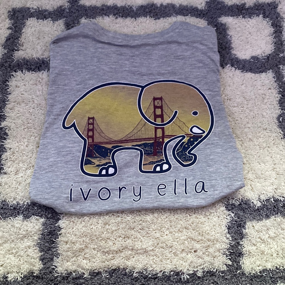 Gray Golden Gate Bridge xs ivory Ella t-Shirt with pocket